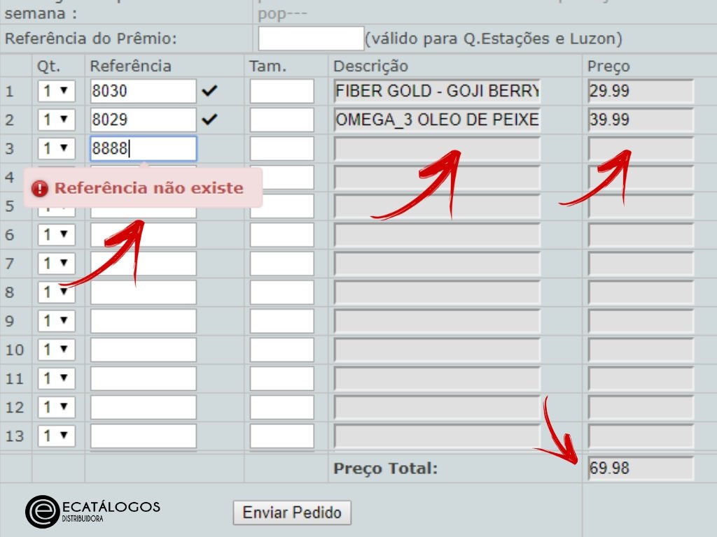 digitação de pedidos